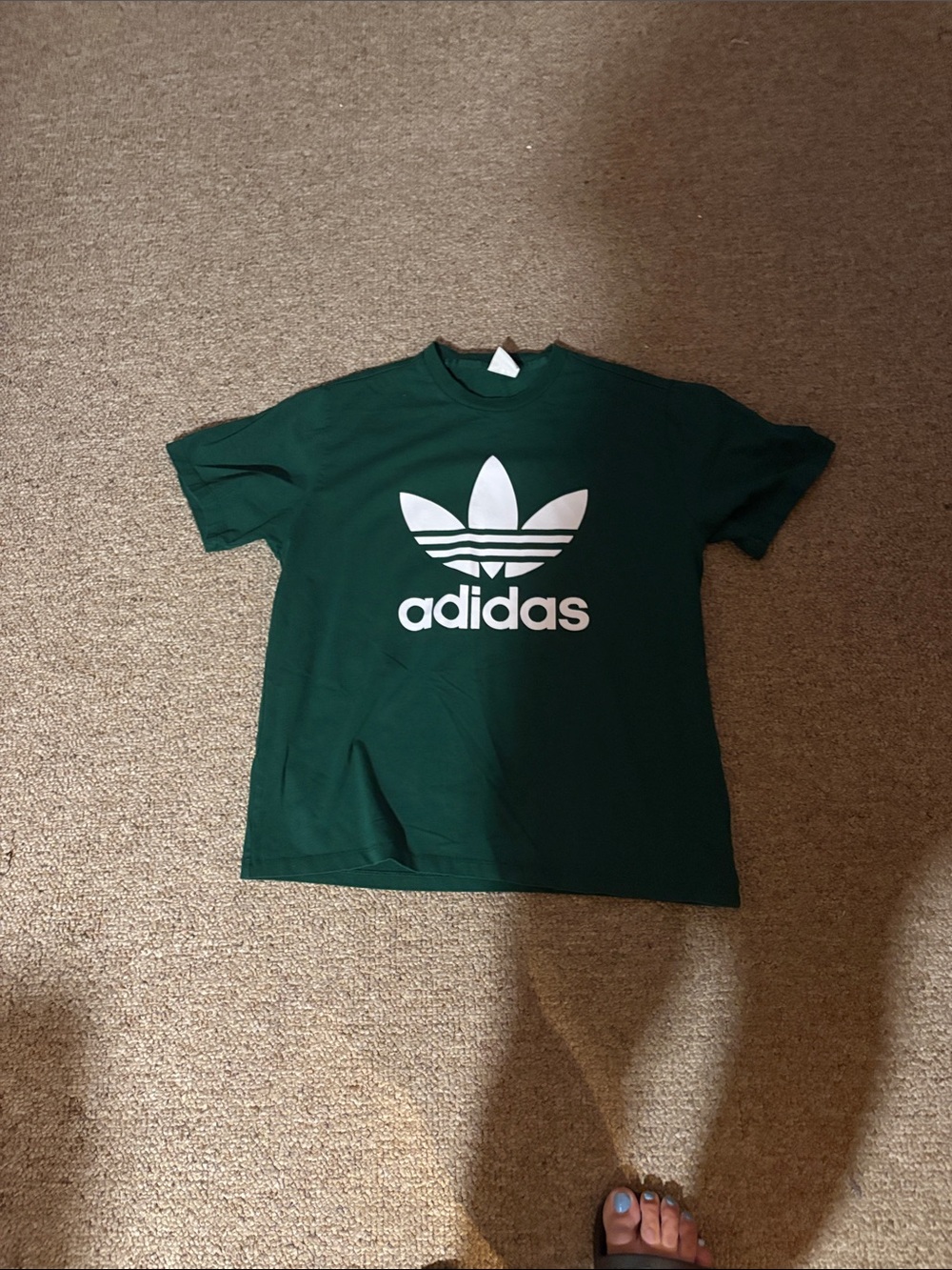 adidas Dark Green Trefoil Logo Short Sleeve Tee